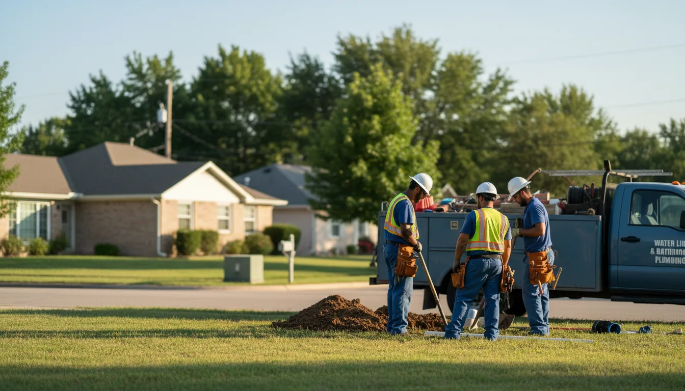 Residential water line and bathroom plumbing service in New Bedford, PA